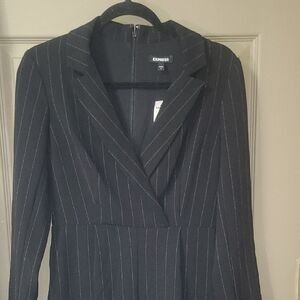 Black Pinstripe Suit Pants